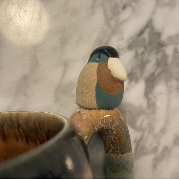 Pair of Pottery Handmade Bird Mugs - Picture 3 of 6